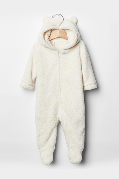 Sherpa bear footed one-piece